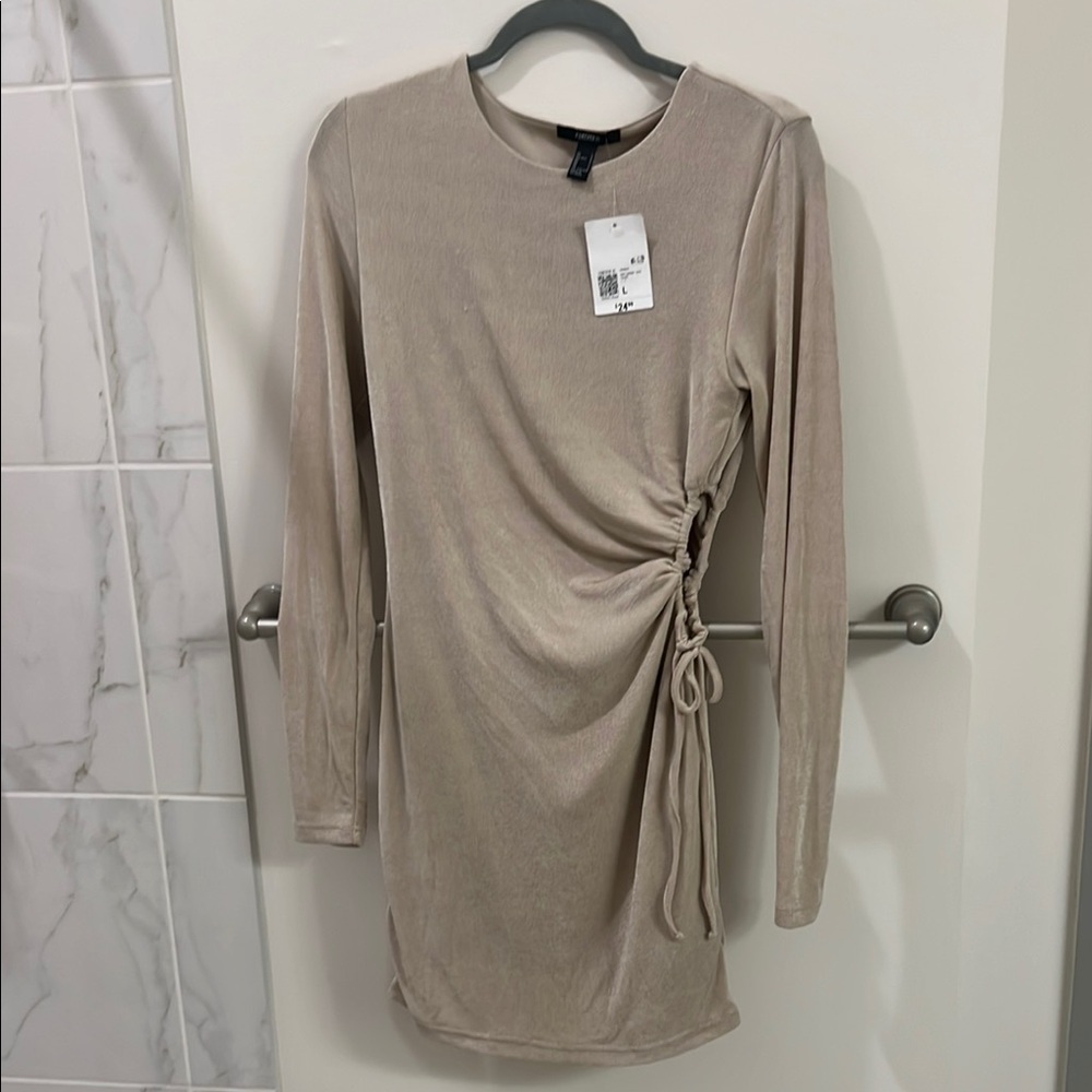 Forever 21 Brown Long Sleeve Bodycon Dress